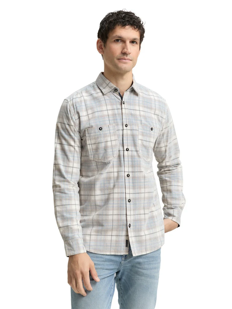 Coruduroy Check Shirt - Ecru Dessin - Afbeelding 6