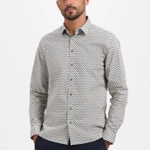 Shirt Stretch Allover Printed - Ecru Dessin