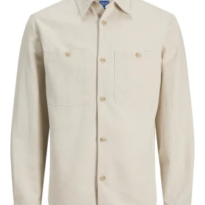 Jprblurayle Linen Bl. Solid Ls Shirt Sn - Ecru Dessin