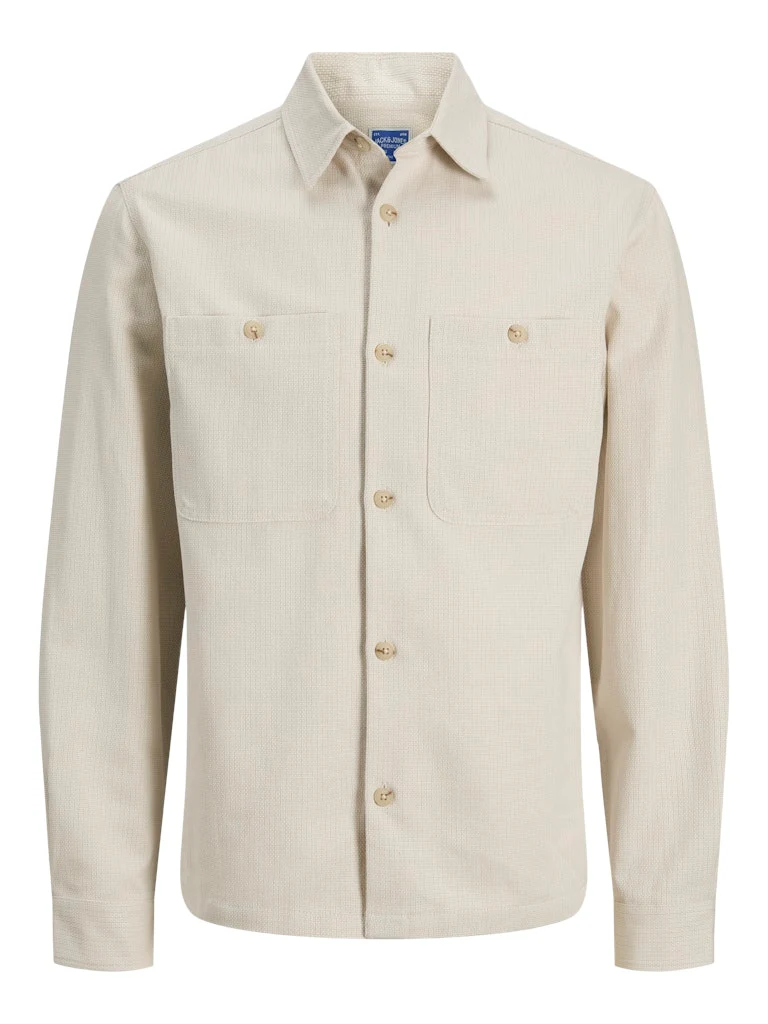 Jprblurayle Linen Bl. Solid Ls Shirt Sn - Ecru Dessin - Afbeelding 2