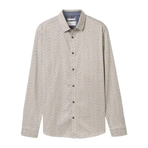 Printed Stretch Shirt - Ecru Dessin