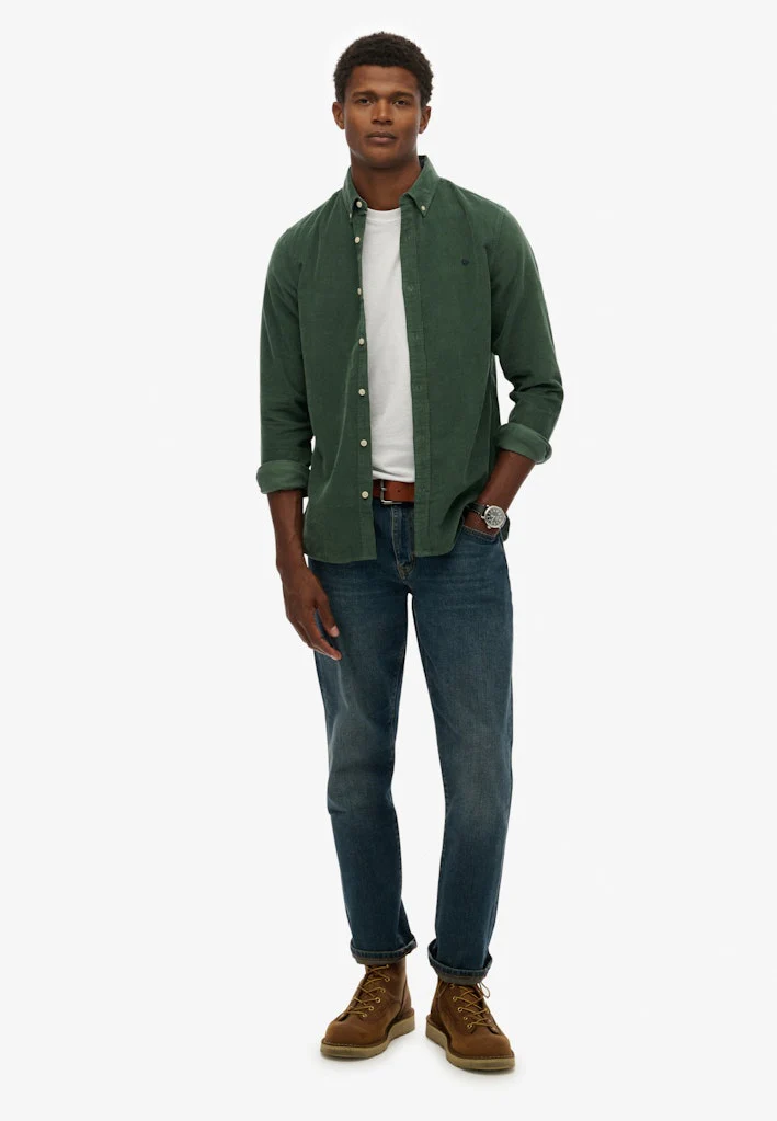 Classic Needle Cord Overhemd - Oud Groen - Afbeelding 6
