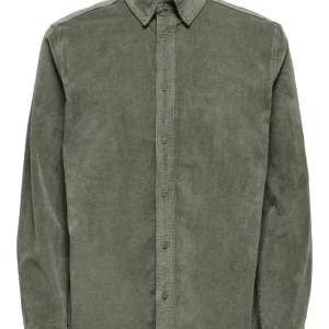 Onsmichael 18w Reg Cord Stretch Ls - Donkergroen