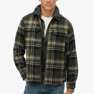 Wool Miller Overshirt Met Rits - Groen Dessin