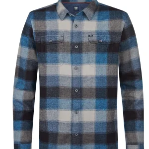 Men Shirt Long Sleeve Check - Lichtblauw