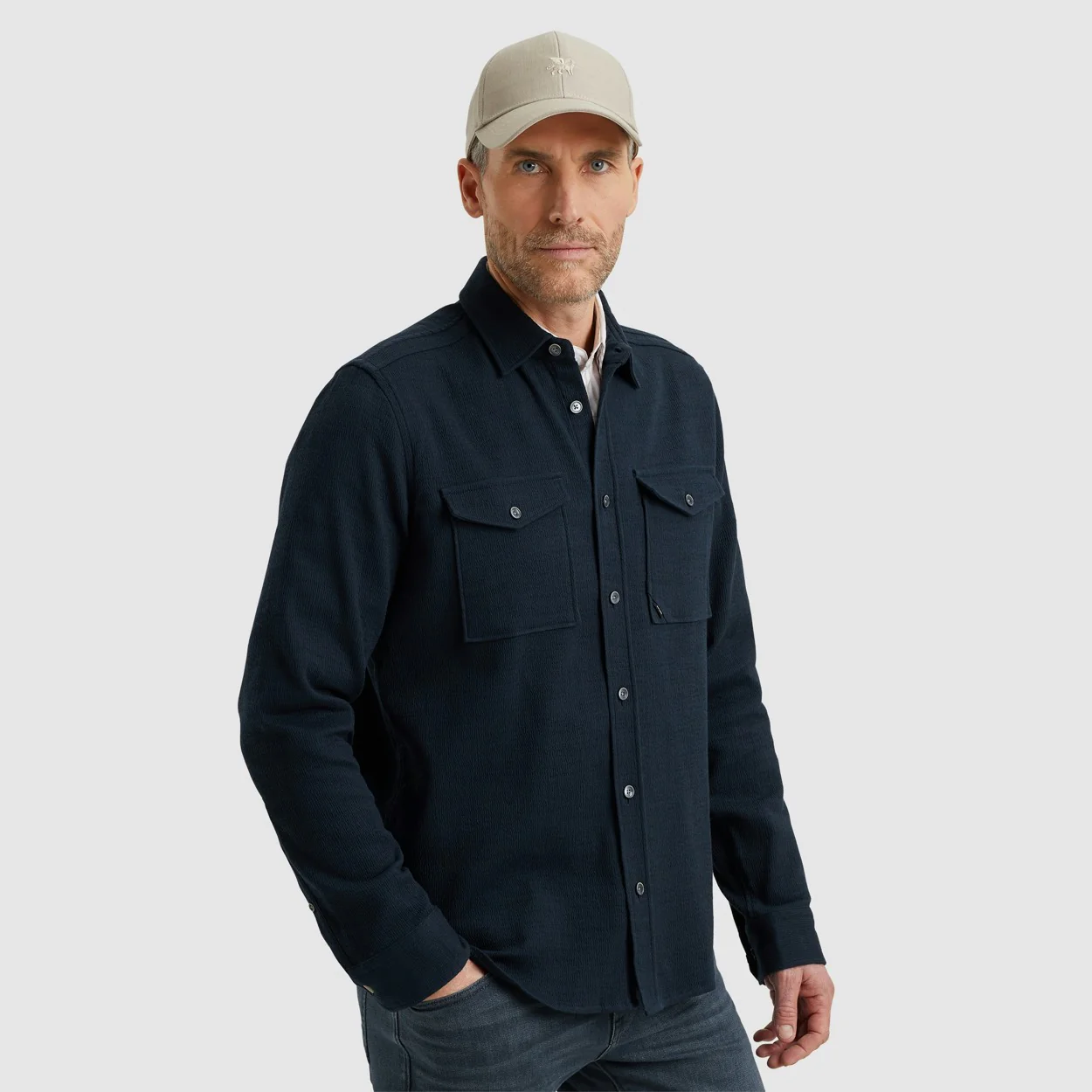 Long Sleeve Shirt Structure Super - Navy - Afbeelding 5