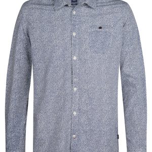 Men Shirt Long Sleeve Aop - Blauw Dessin