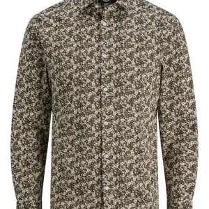 Jprblablackpool Stretch Aop Ls Shirt Sn - Bruin Dessin