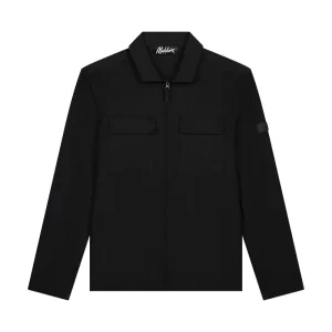 Cotton Zip Overshirt - Zwart