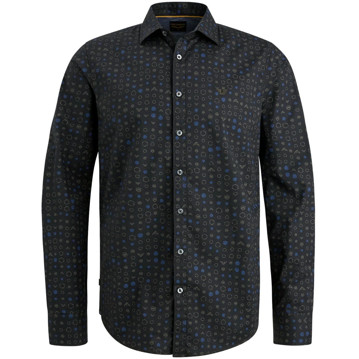 Long Sleeve Shirt Print On Poplin - Zwart Dessin - Afbeelding 2