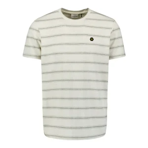 T-shirt Crewneck Jacquard Stripe - Ecru Dessin