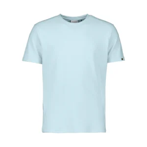 T-shirt Crewneck Solid Jacquard - Lichtblauw