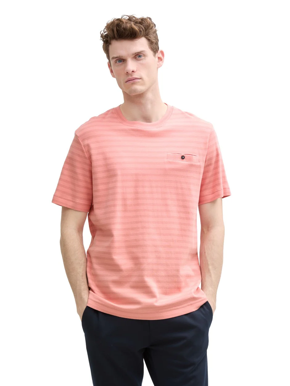 Striped T-shirt - Koraal Rood - Afbeelding 3