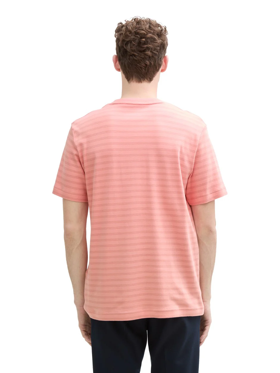 Striped T-shirt - Koraal Rood - Afbeelding 4