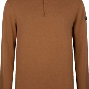 Brad Long Sleeve Knitted Polo - Camel
