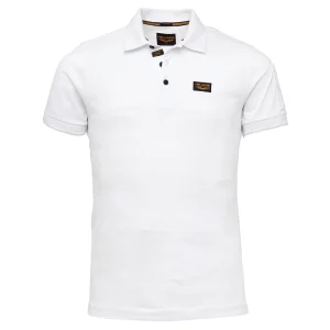 Short Sleeve Polo Cotton Elastan P - Wit