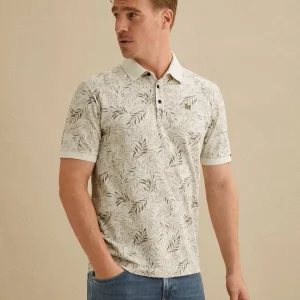 Short Sleeve Polo Stretch Pique Bl - Off-white