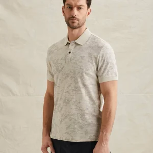 Short Sleeve Polo Slub Jersey Aop - Ecru Dessin