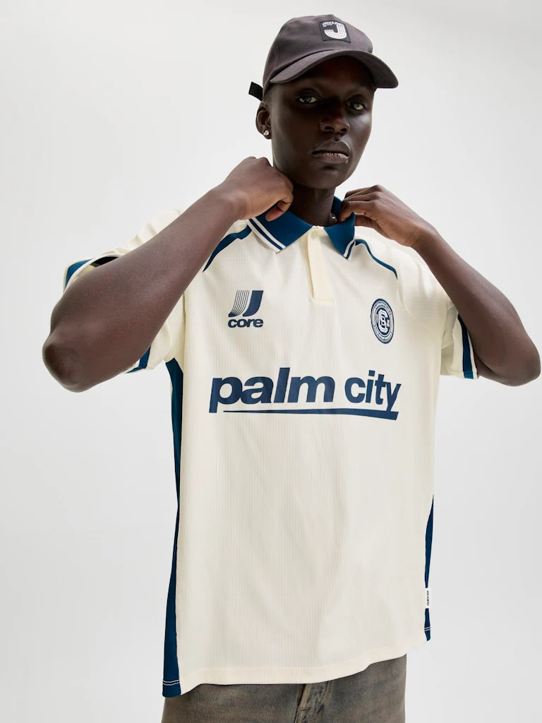 Jcoclub Ribbed Football Polo Ss - Wit Dessin - Afbeelding 6