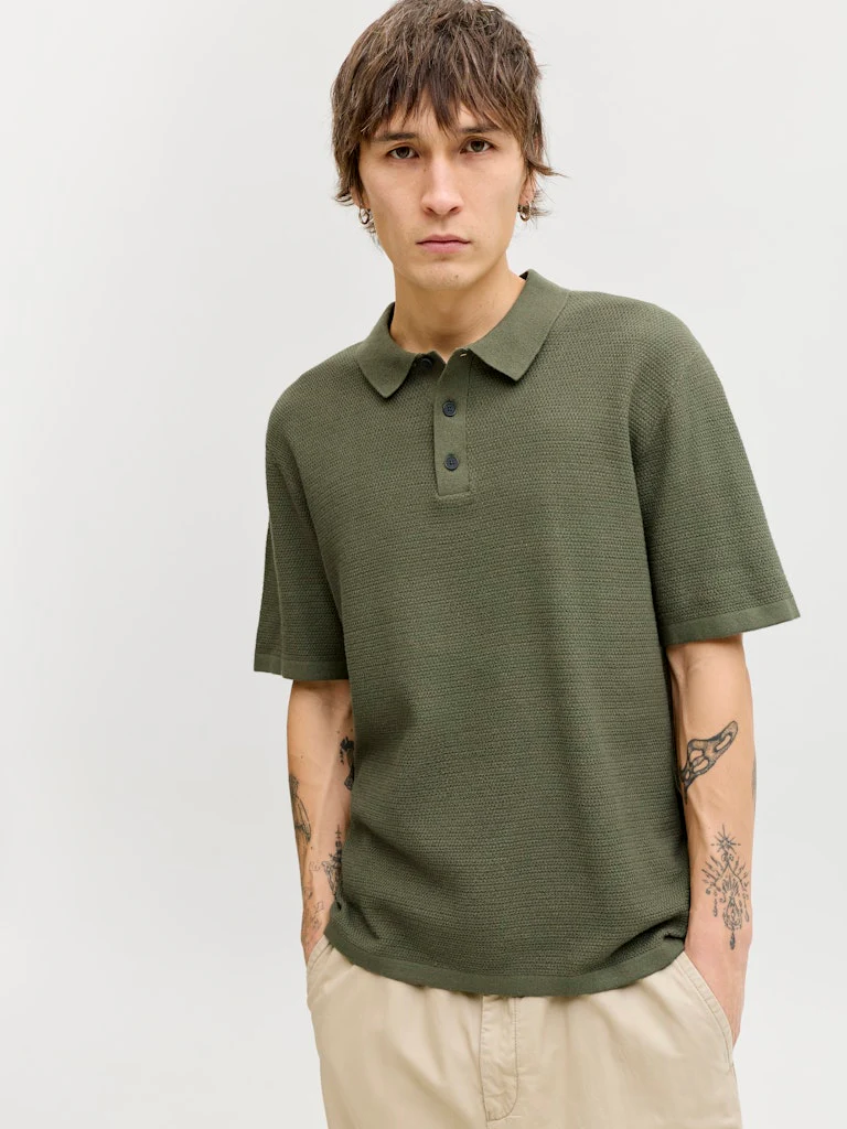Jjegeorge Knit Polo Ss Sn - Groen - Afbeelding 5