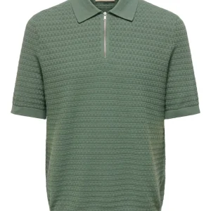 Onsmenu Reg Ss Structure Polo Knit - Olijf