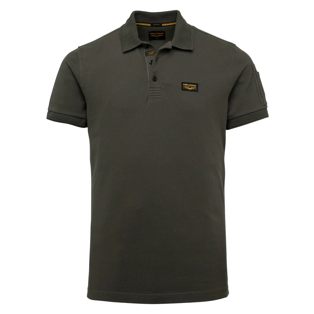 Short Sleeve Polo Cotton Elastan P - Donkergroen - Afbeelding 2