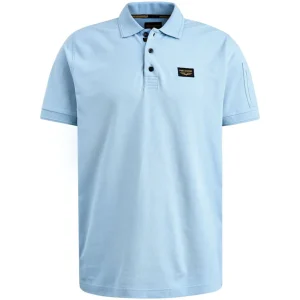 Short Sleeve Polo American Classic - Lichtblauw