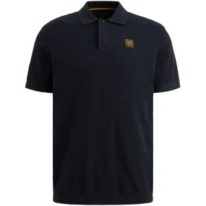 Short Sleeve Polo Cotton Structure - Navy