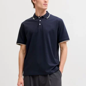 Jprblaethan Detail Ss Polo Sn - Navy