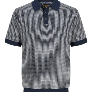 Jprblukingsley Knit Polo Ss - Blauw Dessin