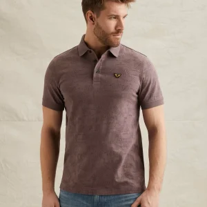 Short Sleeve Polo Jacquard Jersey - Mauve