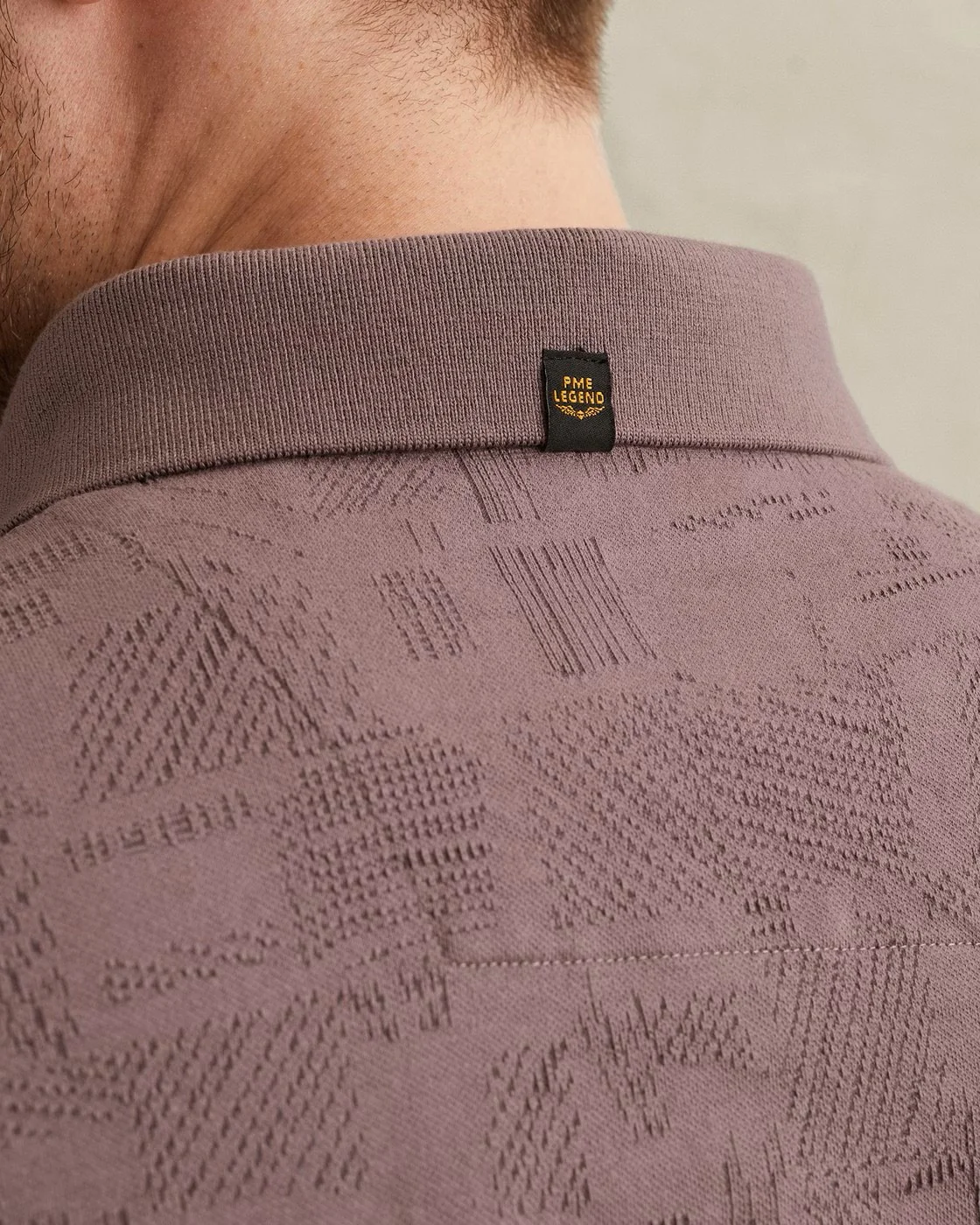 Short Sleeve Polo Jacquard Jersey - Mauve - Afbeelding 5