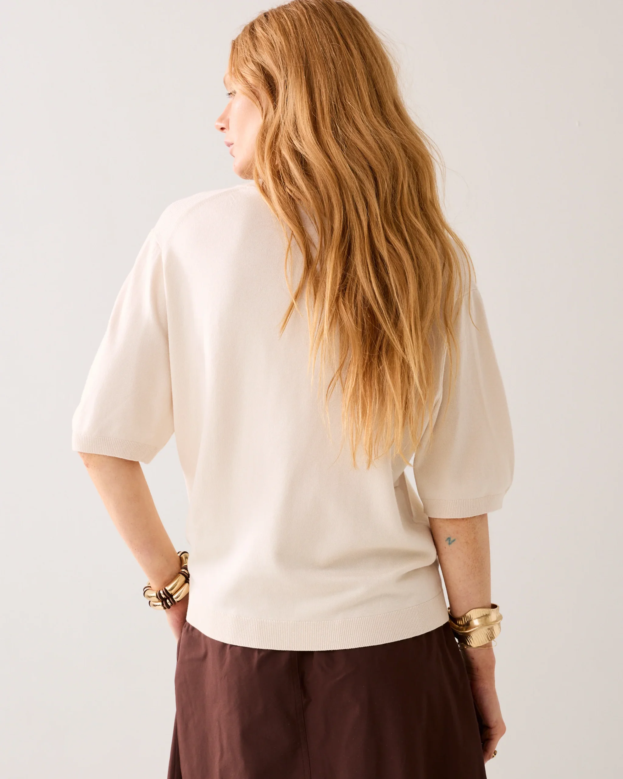 Boxy sweater korte mouw - Afbeelding 4