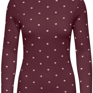 Jdyfransiska Life L/s Hi-nck Top - Rood Dessin
