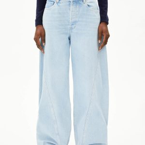 Blauwe barrel jeans aalthea