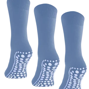 Budino Antislip sokken - 3 paar - Dark Jeans Blauw