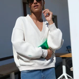 Beige v-hals sweater momo