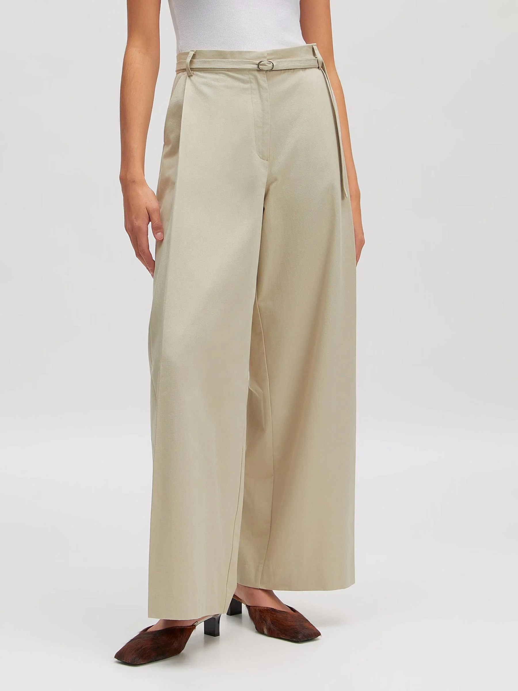 Beige wide leg broek lanea - Afbeelding 3