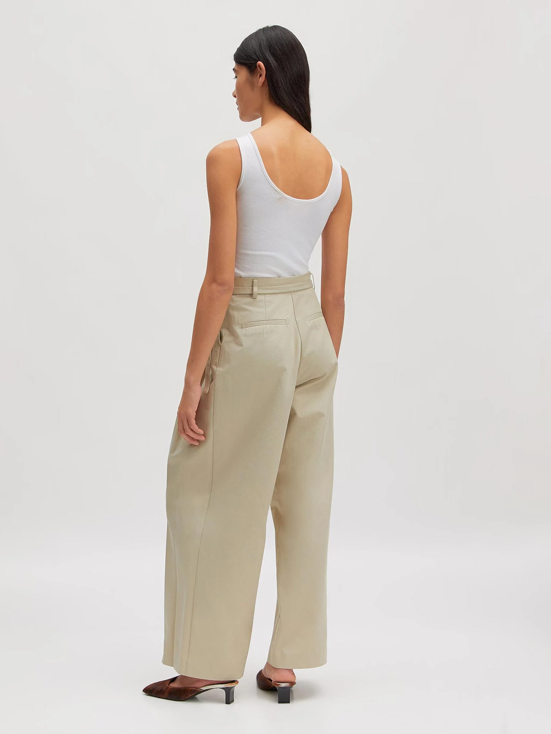 Beige wide leg broek lanea - Afbeelding 5