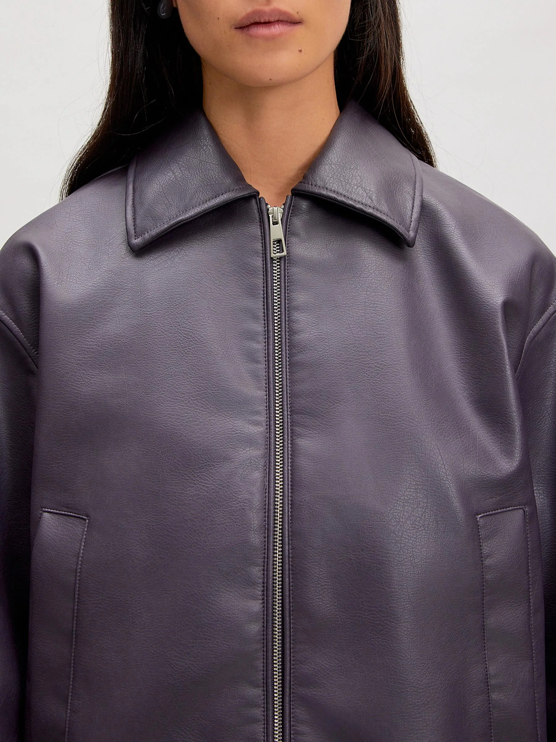 Donkere leerlook jacket sienna - Afbeelding 7