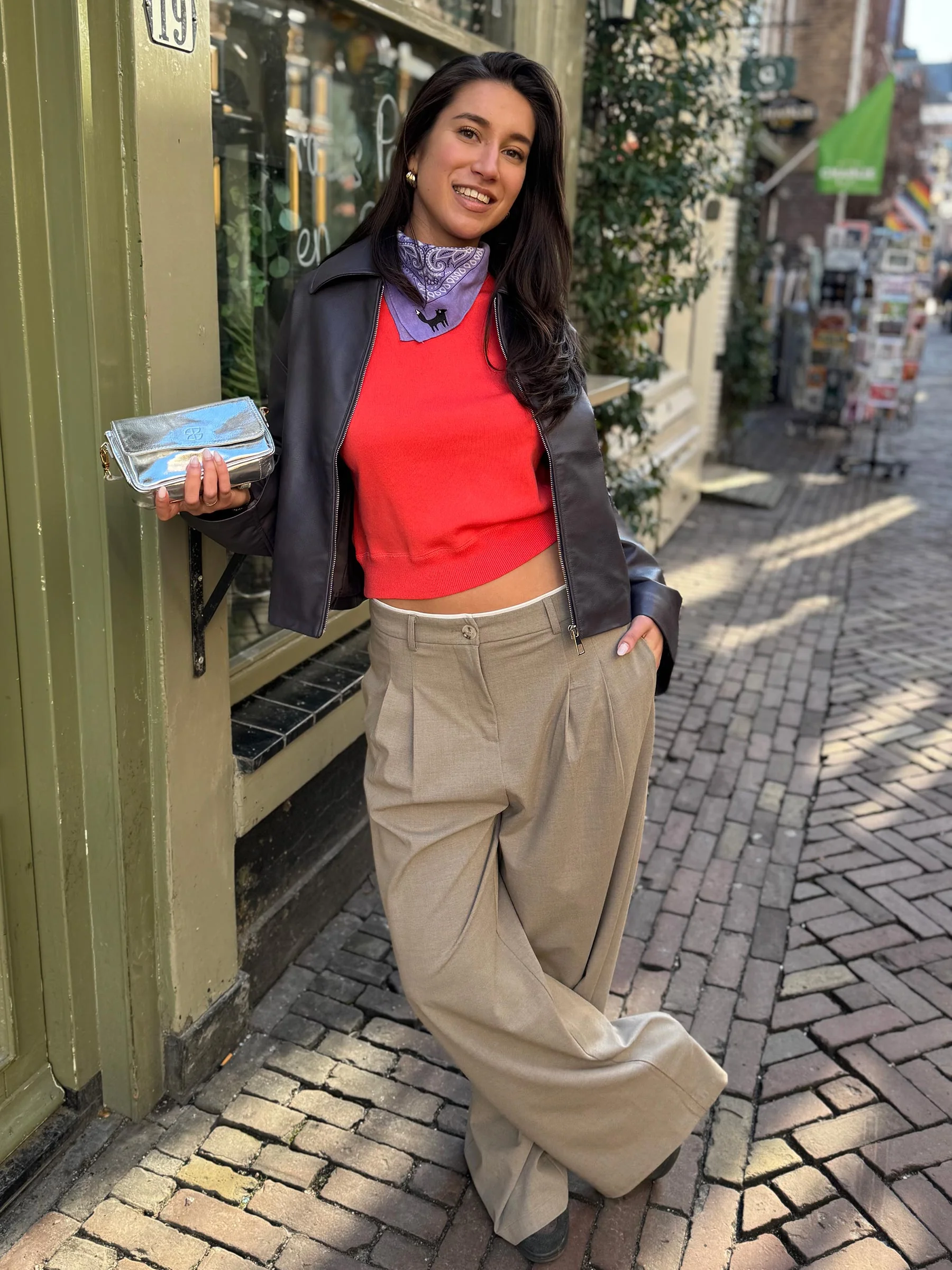 Donkere leerlook jacket sienna - Afbeelding 3