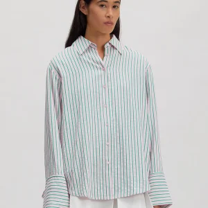 Gestreept seersucker blouse juri shirt