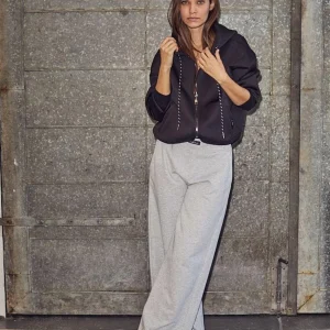 Grijze wide leg broek loose tall pants