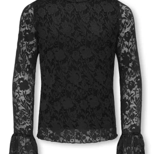 Kogtoos L/s Lace Top Jrs - Zwart