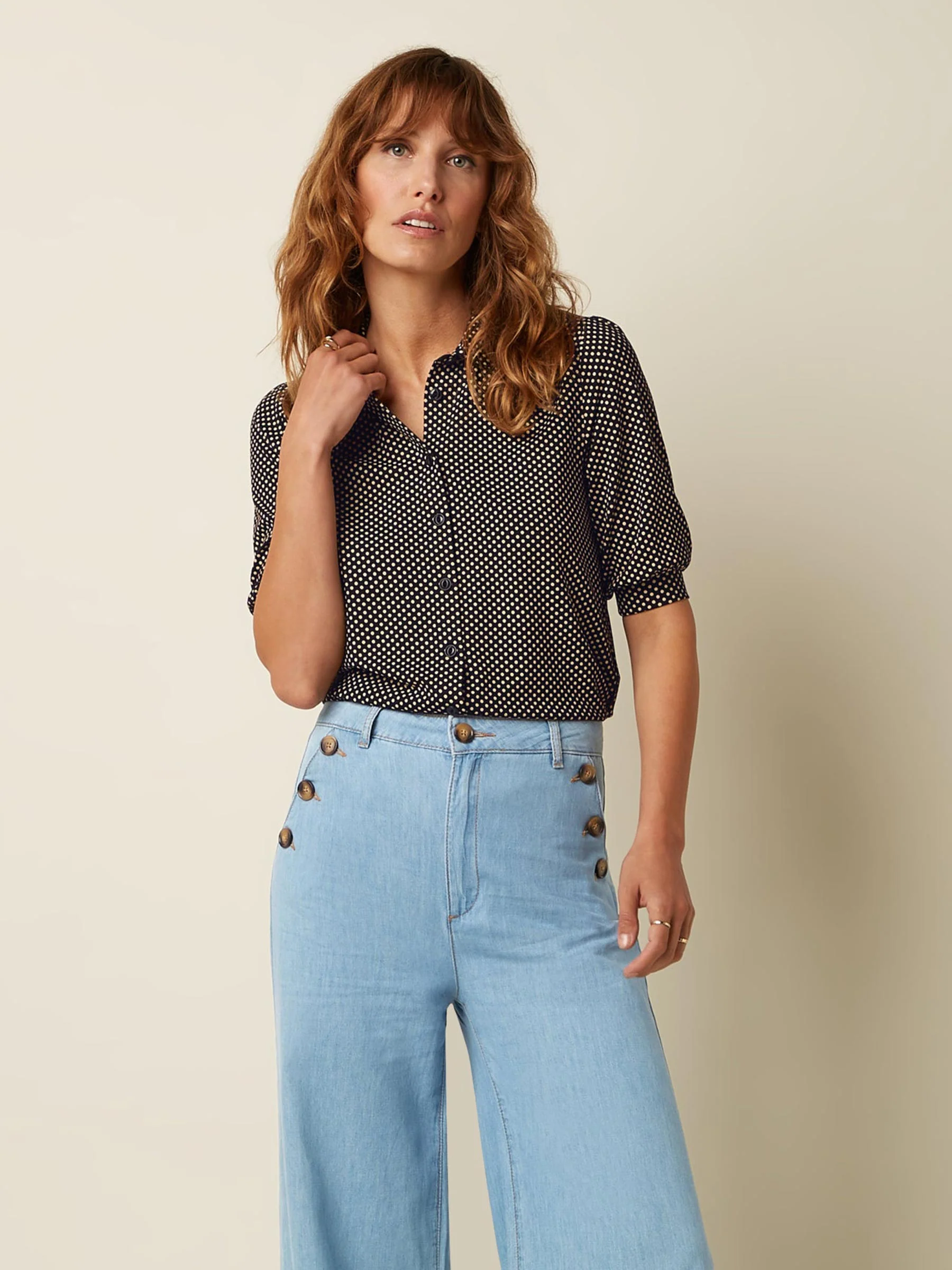 Blouse met stippen carina - Afbeelding 2