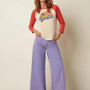 Paarse wide leg broek peppa