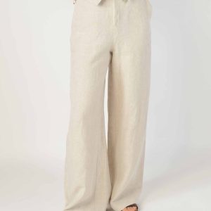 Beige linnen broek lilian