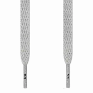 Lacy schoenveters flatties grey naturel 130cm 10mm