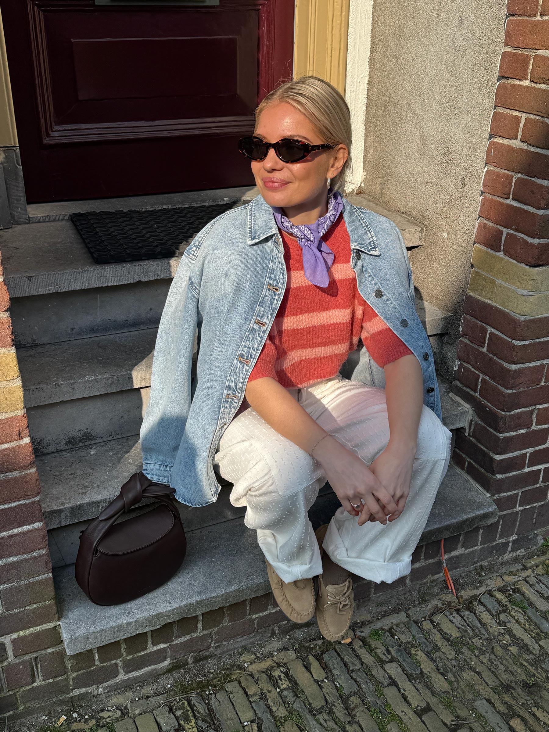 Stonewash denim blouse nukaysa