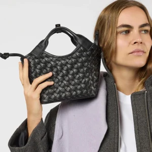 Zwarte gevlochten tas mara mini